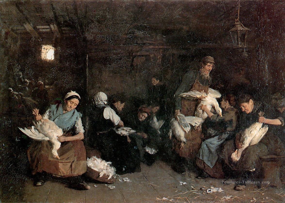 femmes plumaison oies 1871 Max Liebermann impressionnisme allemand Peintures à l'huile